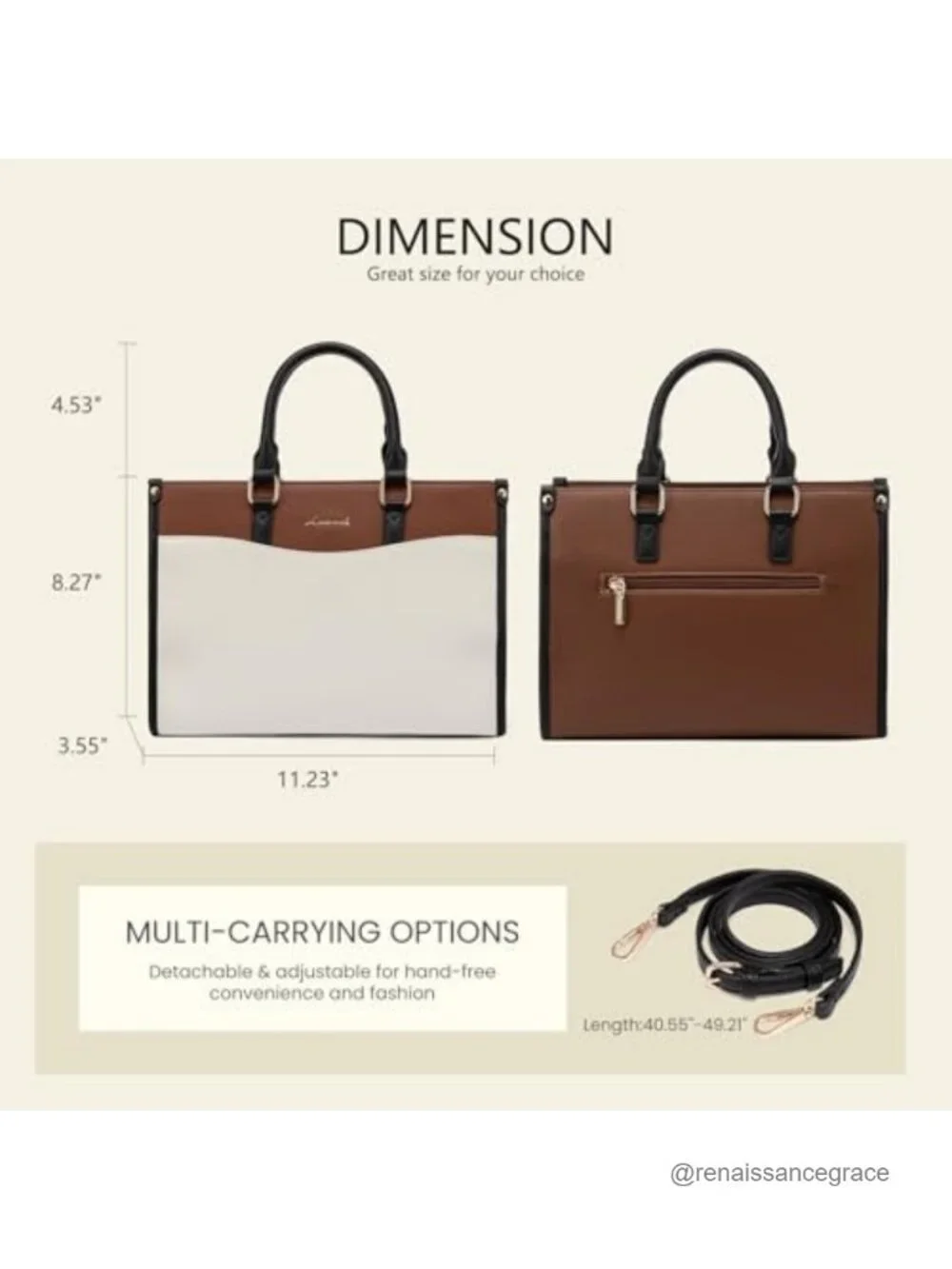 Satchel Tote Bag for Women, Vintage Color Block Top Handle Crossbody Shoulder